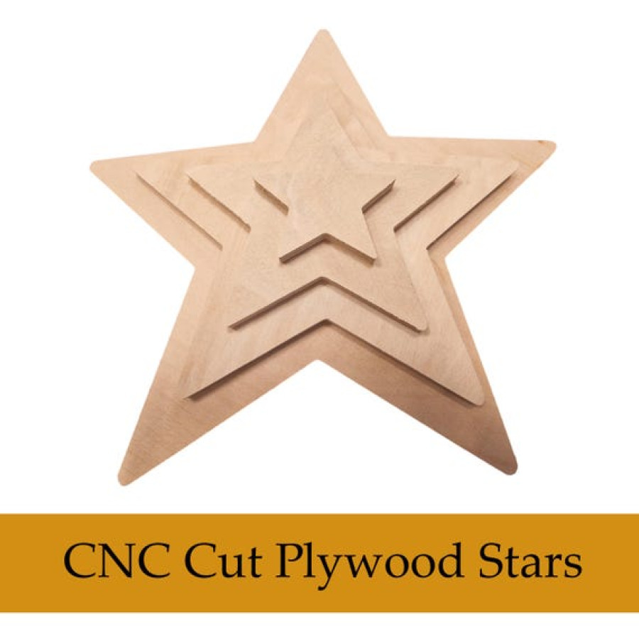 Star shaped Plywood | CNC cut | 12mm thick | wooden stars | Various sizes available