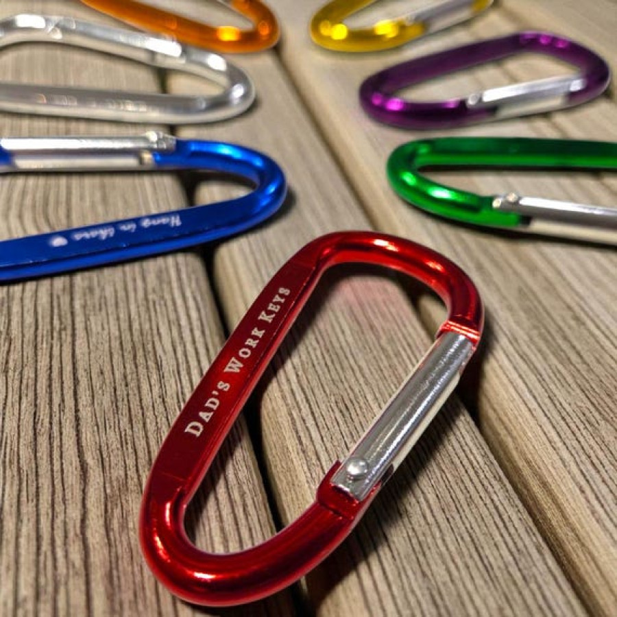 Engraved Carabiner Clips | Personalized Key Rings | Custom Keychain | Outdoor Gift