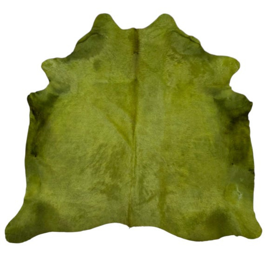 Green Dyed Genuine Cowhide Rug | Moss Green Tone | Unique Rug | Hair on Hide