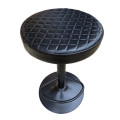 Black Diamond Stitch Genuine Leather Replacement Seat | Handmade Round Stool Replacement Top |