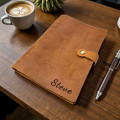 Customised Genuine Distressed Tan Leather Refillable A5 Notebook Journal