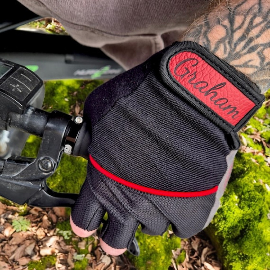 Personalised Fingerless Cycling Gloves / Biker Gloves - Add your text or logo! (B)