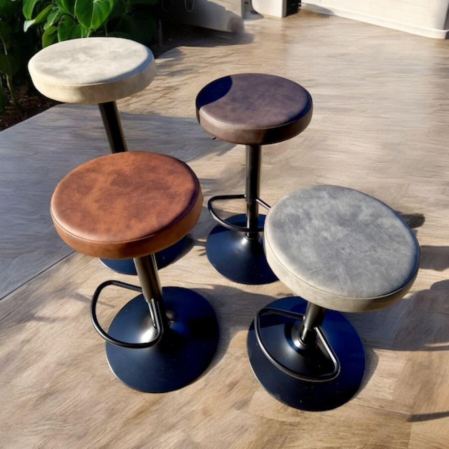 Round Bar Stool Seat - Handmade Premium Quality Faux Leather / Counter Stool Replacement Seat Tops - Various colours Available