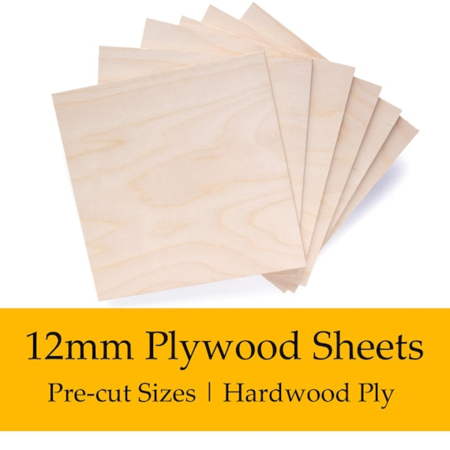 Pre-cut Hardwood plywood sheets, 12mm thick, perfect for craft projects