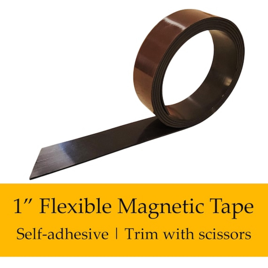 1" Flexible Magnetic Tape with Adhesive Backing