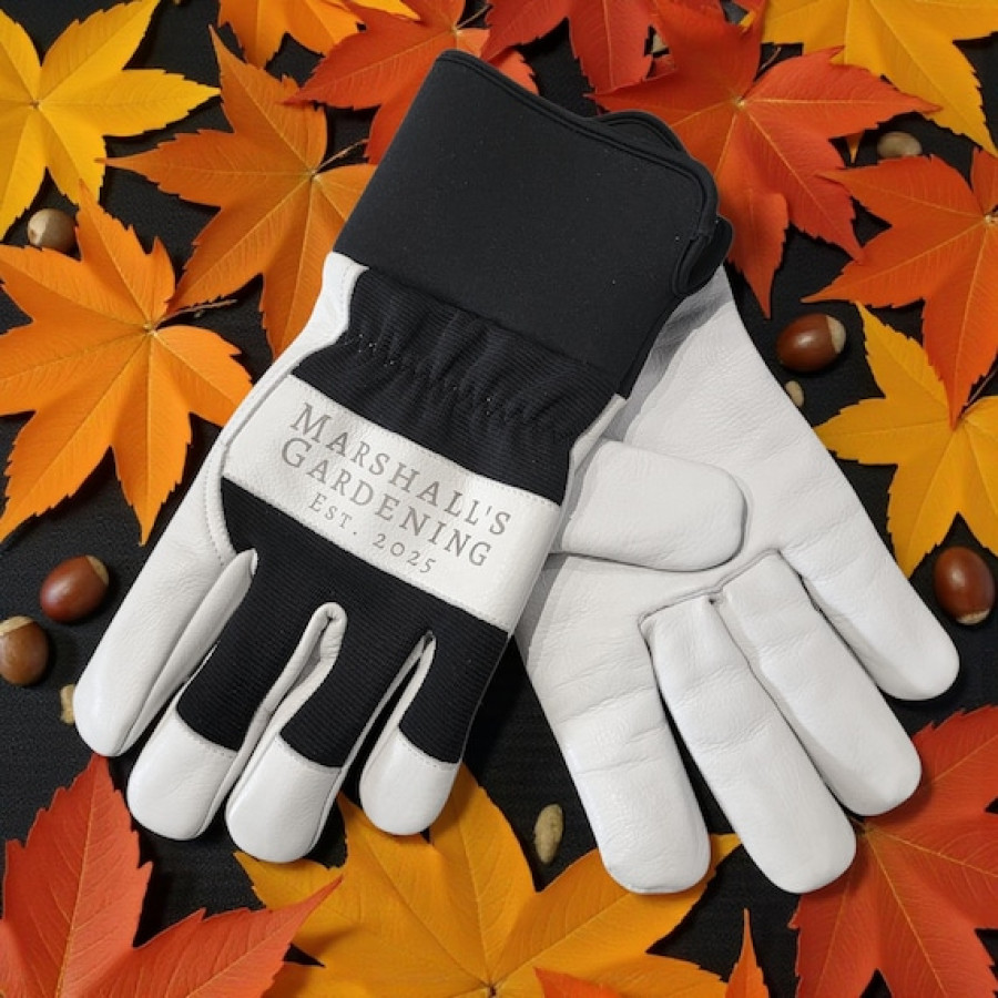 Customisable winter premium gardening gloves | Leather with thermal fleece lining