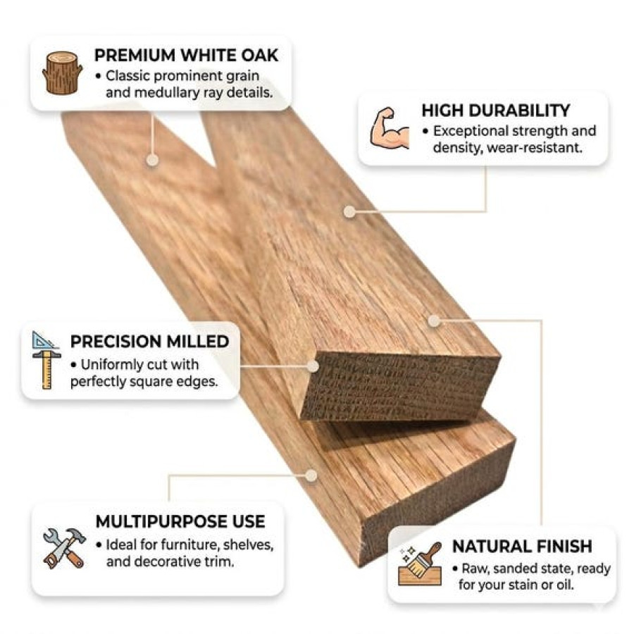 Genuine Oak Planed Wooden Batten | Available in various sizes and lengths 7
