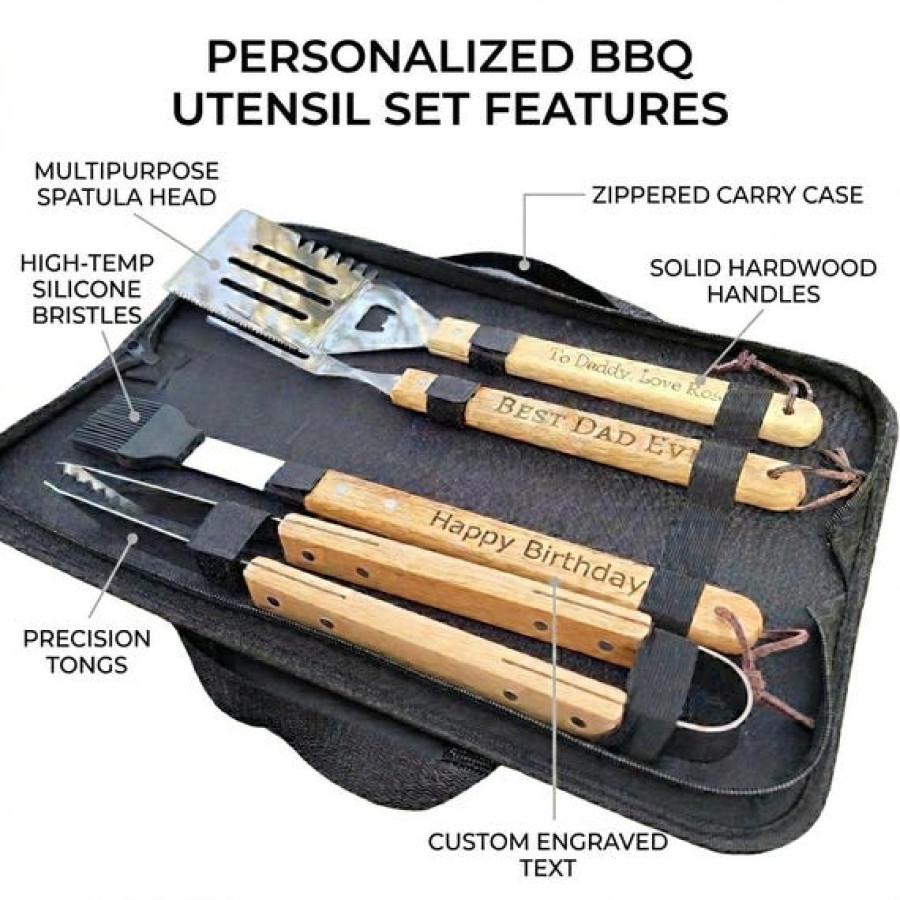 Custom Engraved BBQ Grill Tool Set 4