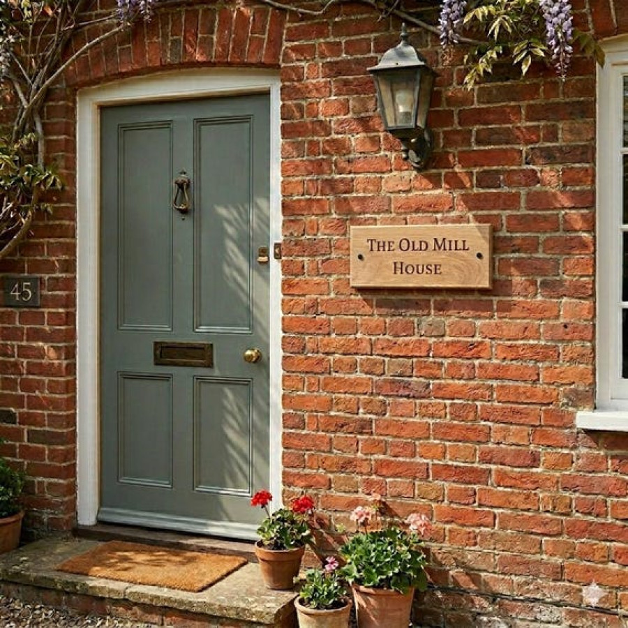 Real Oak Customisable House Sign Plaque | Laser Engraved with Text / Number 8