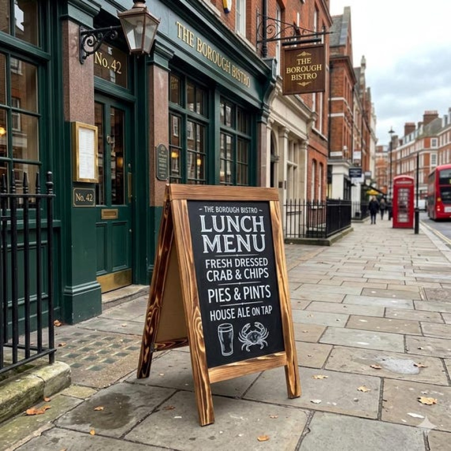 A-Frame Shop Street Sign | For Cafe Restaurant Bar | Sandwich Board | Chalkboard 1