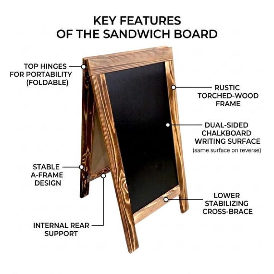 A-Frame Shop Street Sign | For Cafe Restaurant Bar | Sandwich Board | Chalkboard 3