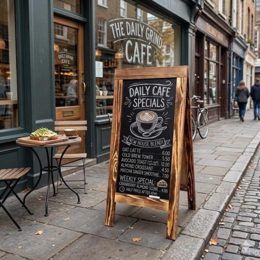 A-Frame Shop Street Sign | For Cafe Restaurant Bar | Sandwich Board | Chalkboard 5
