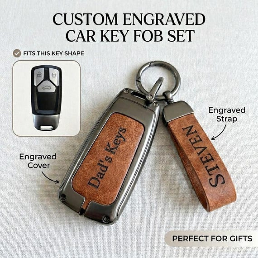 Customisable Audi Car Key Fob Protective Case With Keyring Strap 0