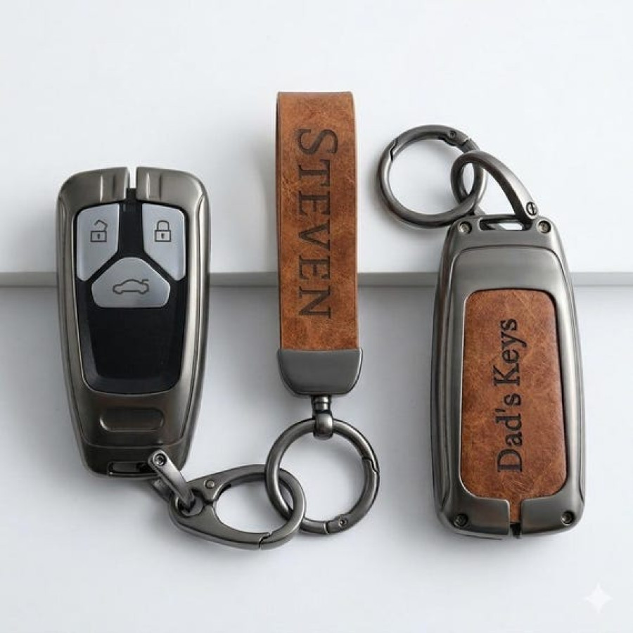 Customisable Audi Car Key Fob Protective Case With Keyring Strap 2