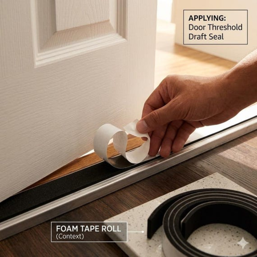 Self-adhesive EVA Foam Tape | 3mm Thick x 20mm wide | Draught Sealing Anti Vibration 1