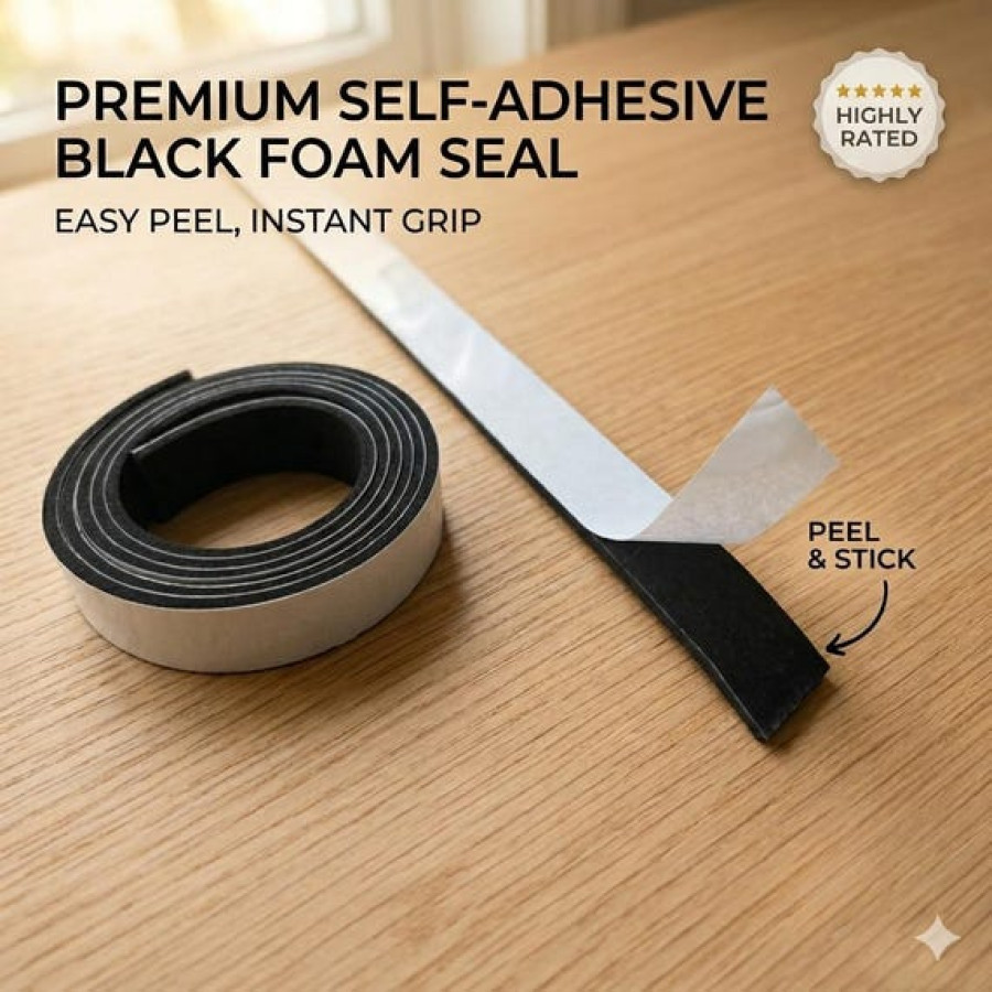 Self-adhesive EVA Foam Tape | 3mm Thick x 20mm wide | Draught Sealing Anti Vibration 6