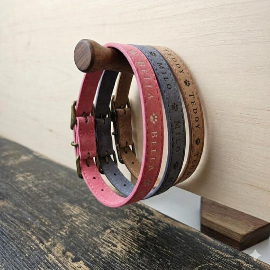 Customised Faux Leather Dog Collars | Various Sizes & Colours 9