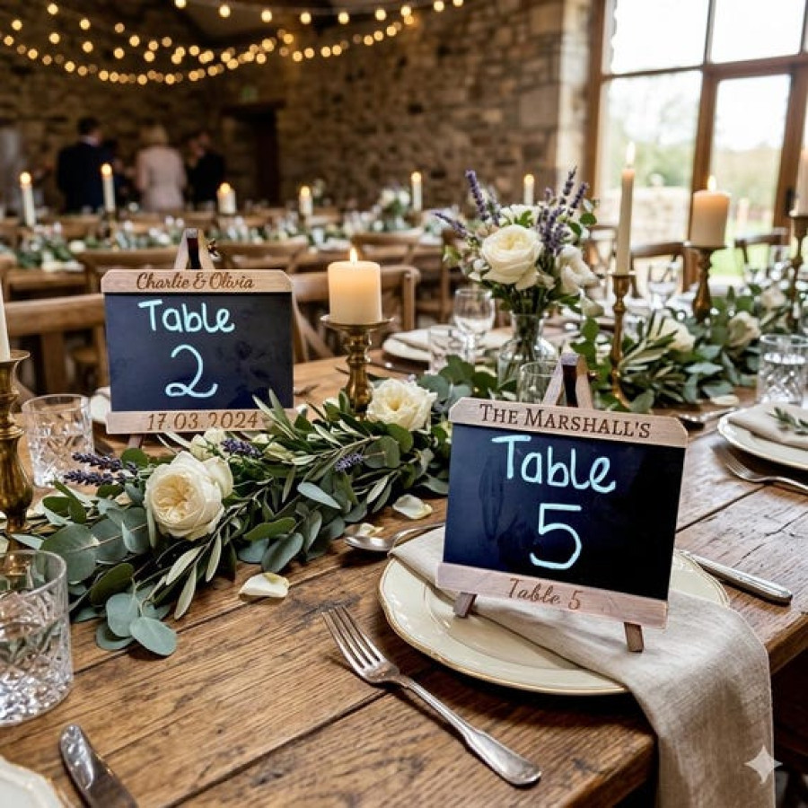 Chalk Board Re-writable Table Sign | For Weddings, Cafes, Restaurants 1