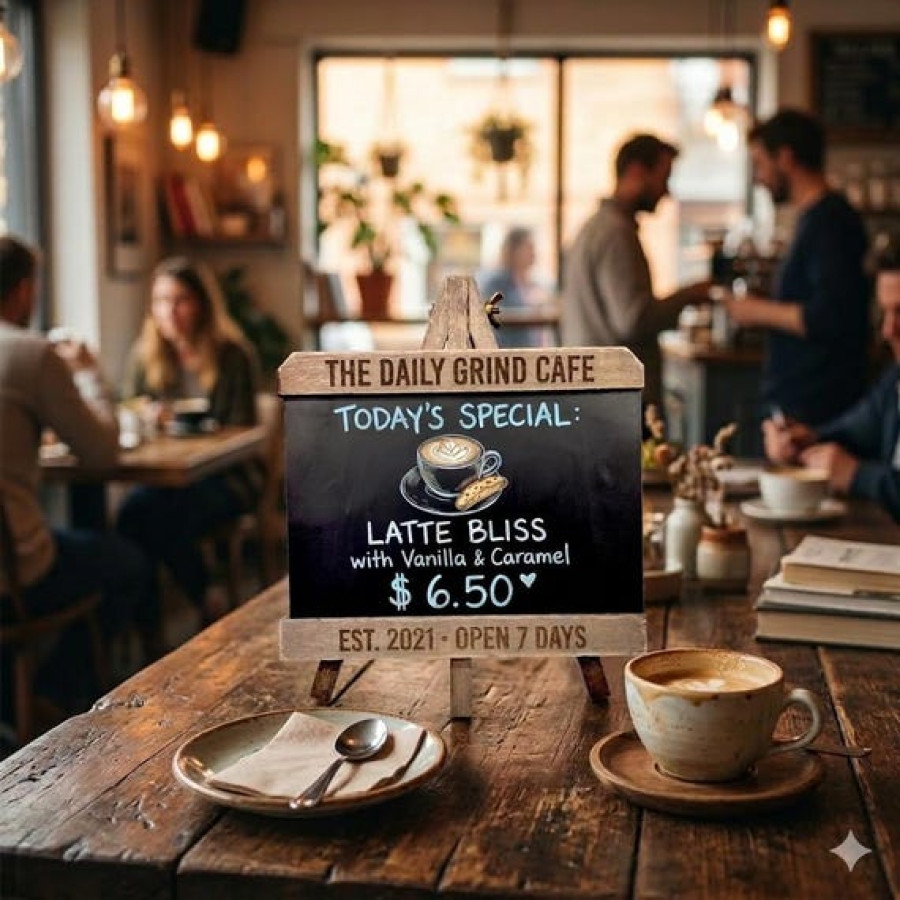 Chalk Board Re-writable Table Sign | For Weddings, Cafes, Restaurants 9