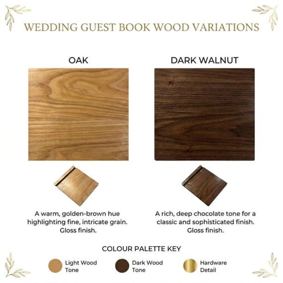 Custom Engraved Wooden Wedding Guest Book 3