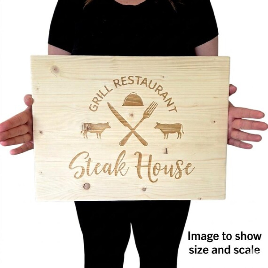 Customisable pinewood laser engraved sign for home or business 5