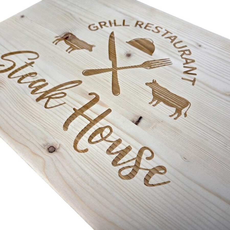 Customisable pinewood laser engraved sign for home or business 8