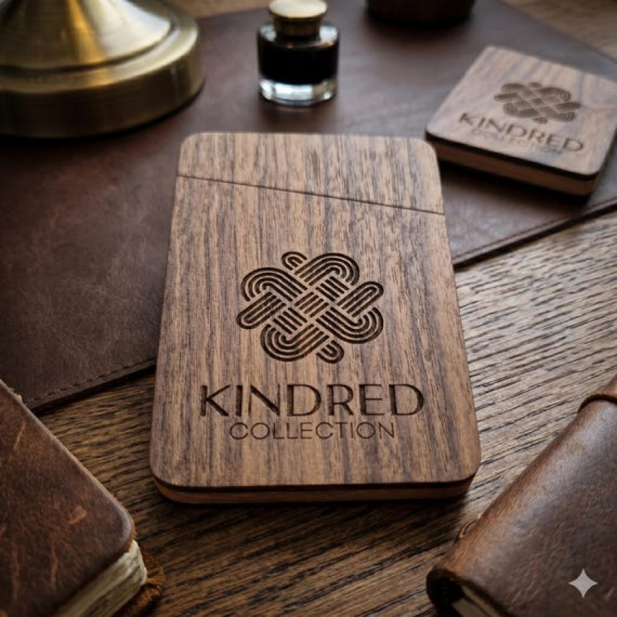 Custom Business Card Holder | Laser Engraved Text or Logo 1