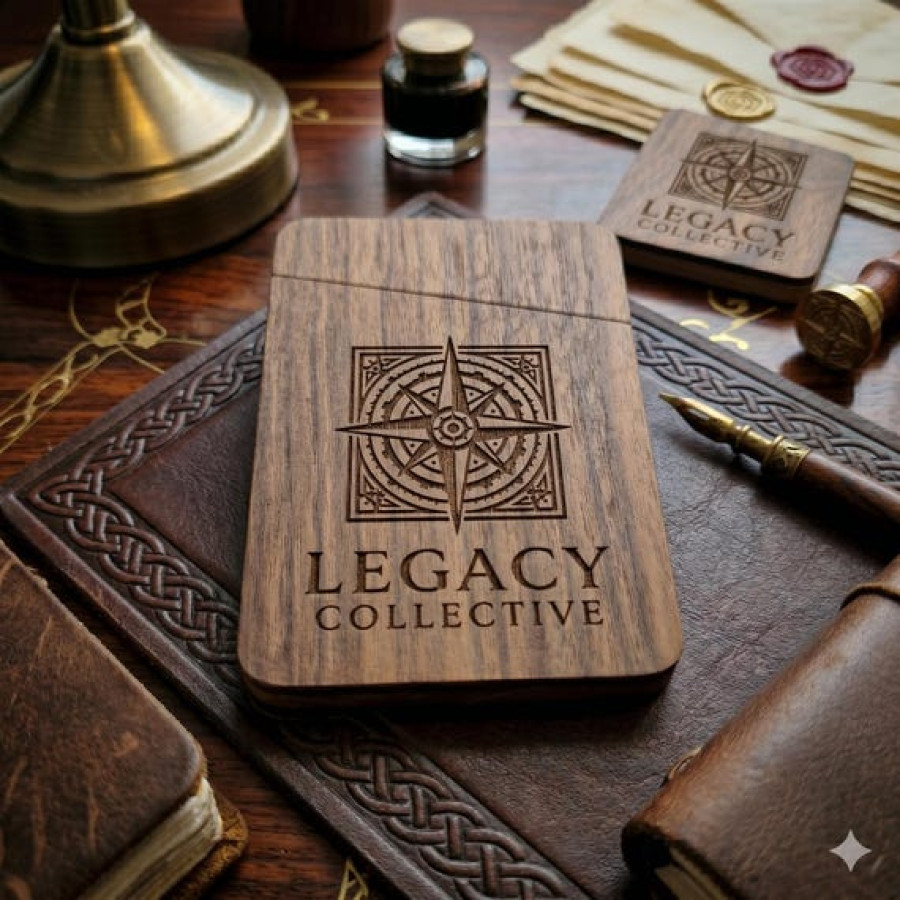 Custom Business Card Holder | Laser Engraved Text or Logo 3