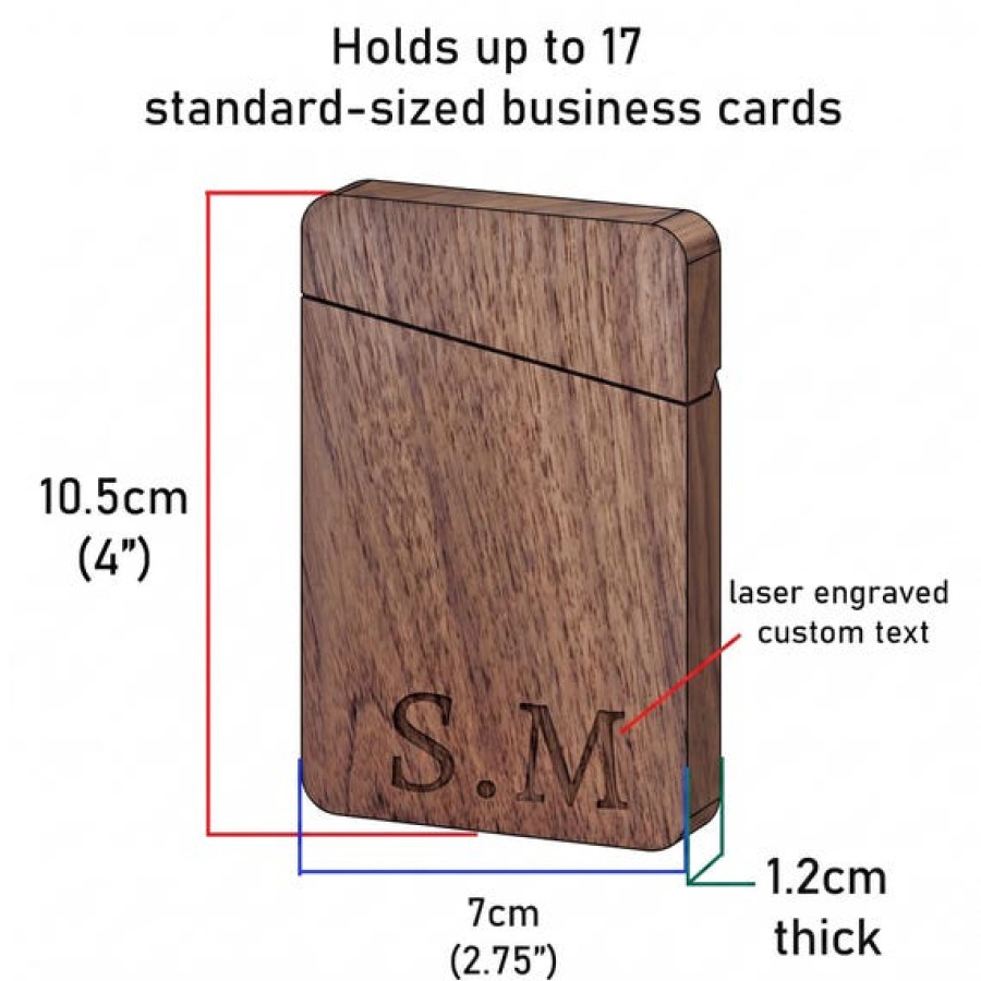 Custom Business Card Holder | Laser Engraved Text or Logo 4