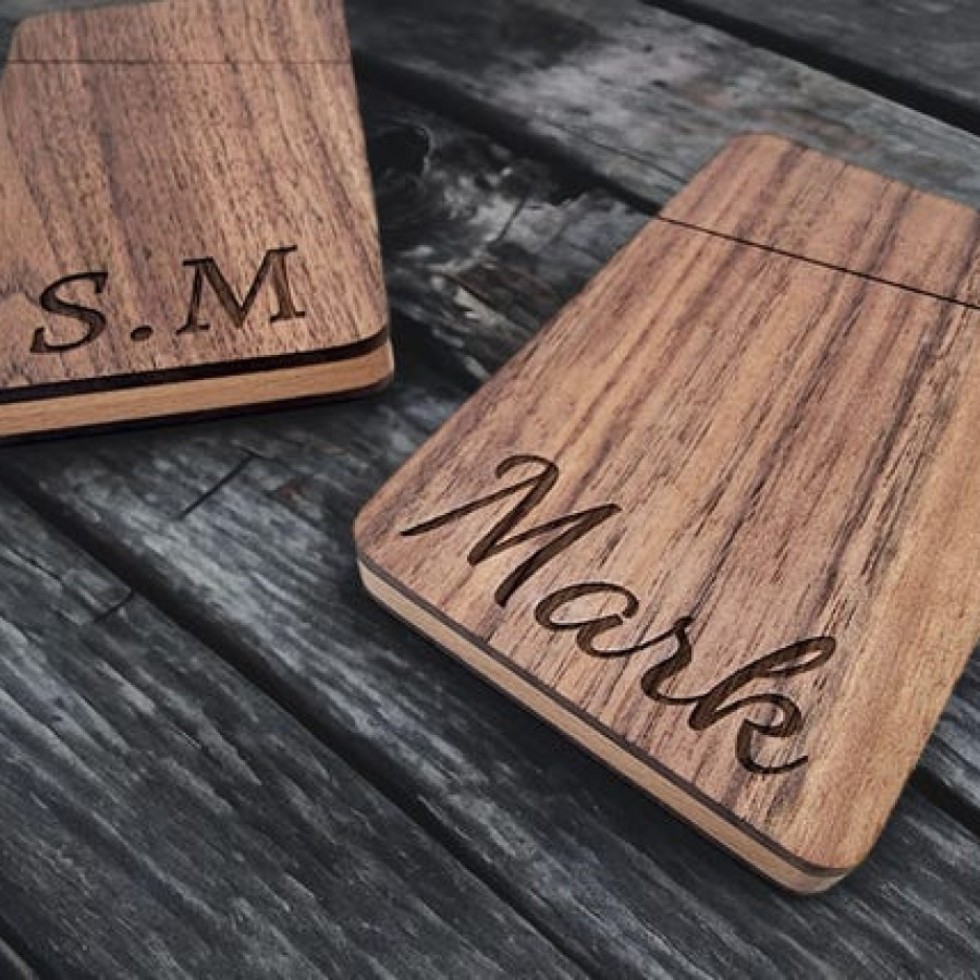 Custom Business Card Holder | Laser Engraved Text or Logo 6