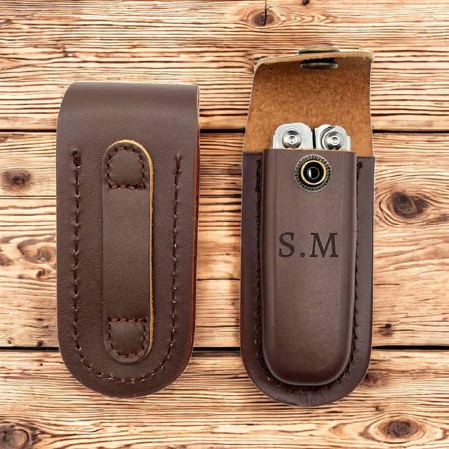 Custom Genuine Leather Pouch - Laser engraved logo or text 1