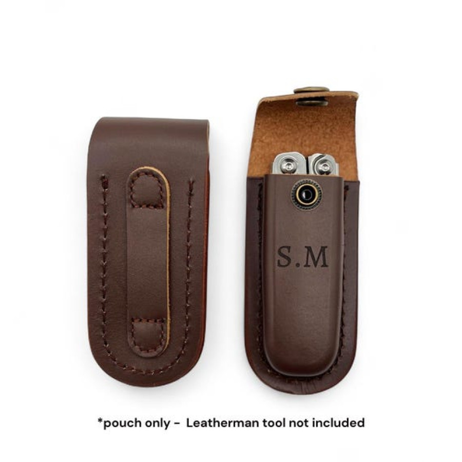 Custom Genuine Leather Pouch - Laser engraved logo or text 3