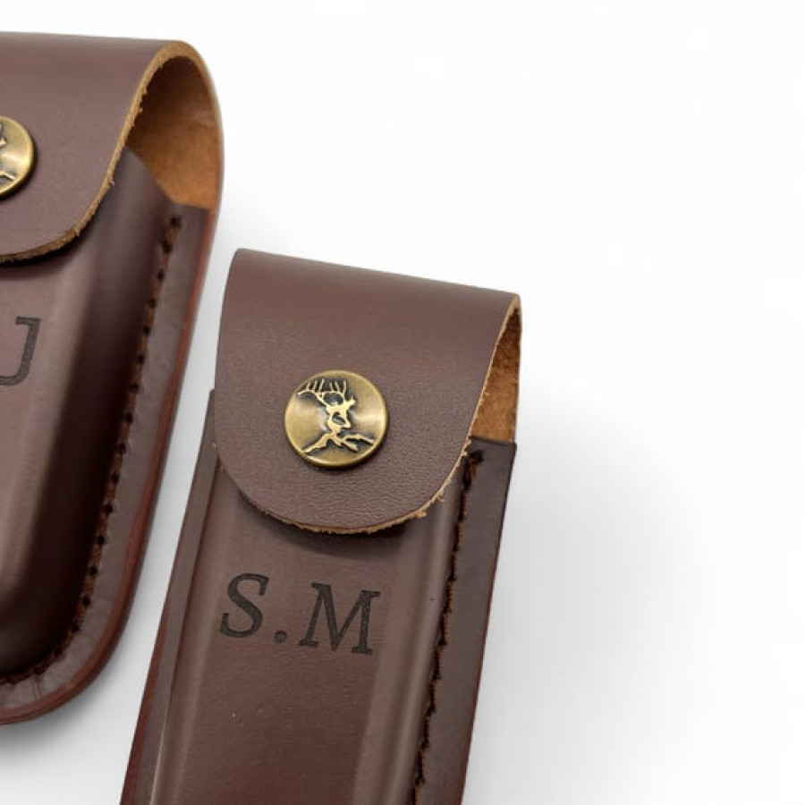 Custom Genuine Leather Pouch - Laser engraved logo or text 5