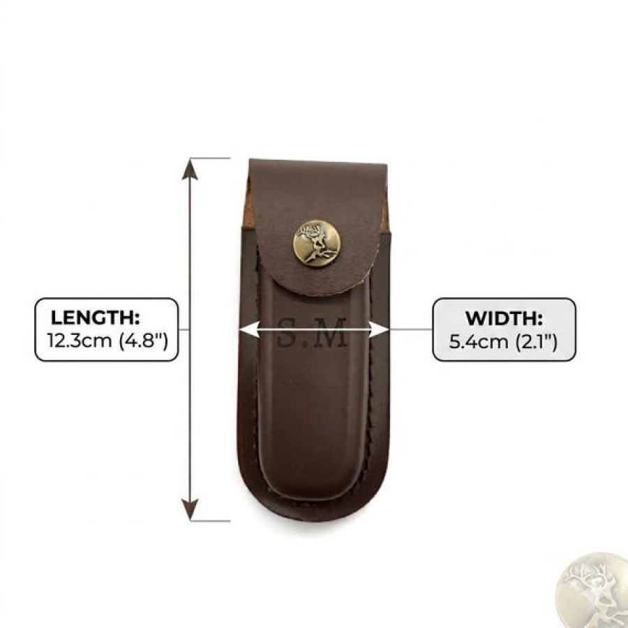 Custom Genuine Leather Pouch - Laser engraved logo or text 7