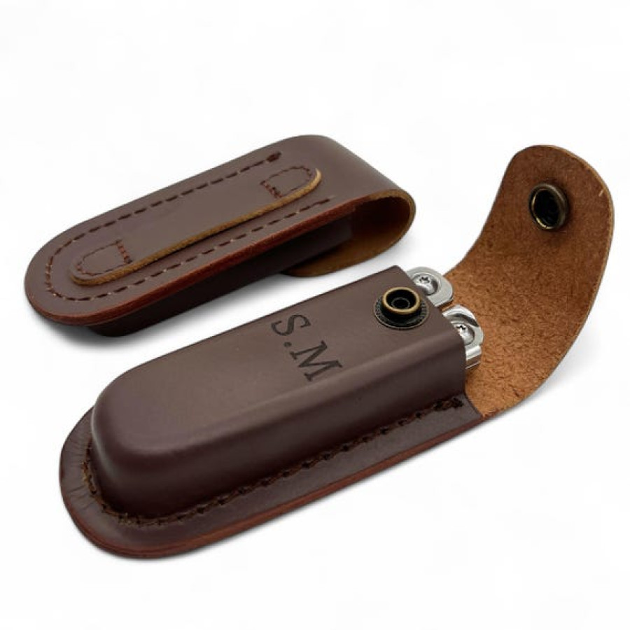 Custom Genuine Leather Pouch - Laser engraved logo or text 9