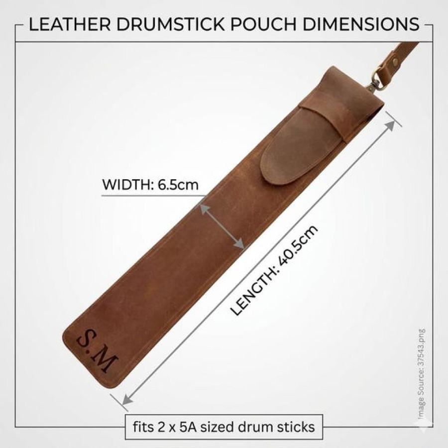 Genuine Leather Customisable Drumstick Case | Personalised Drum Stick Pouch 6