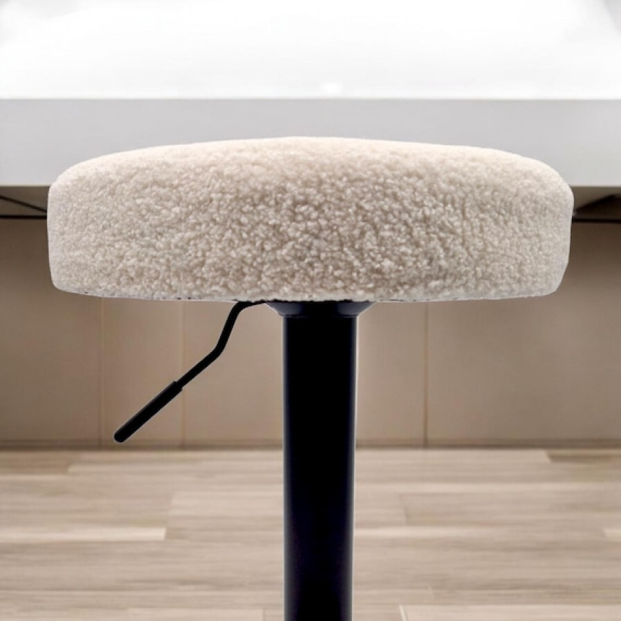 Handmade Boulce Fabric / Teddy Fabric Round Bar Stool seats / Counter Stool Replacement Seat Tops - 2 colours Available