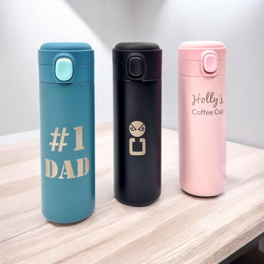 Custom Engraved Travel Mug / Coffee Cup - Add your custom text or logo!