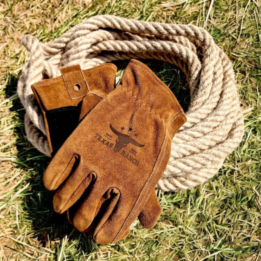Custom engraved rancher gloves | Genuine leather Laser engraved with your logo or  text!