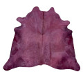 Violet Dyed Cowhide Rug | Mulled Wine Tone, Hair On Hide