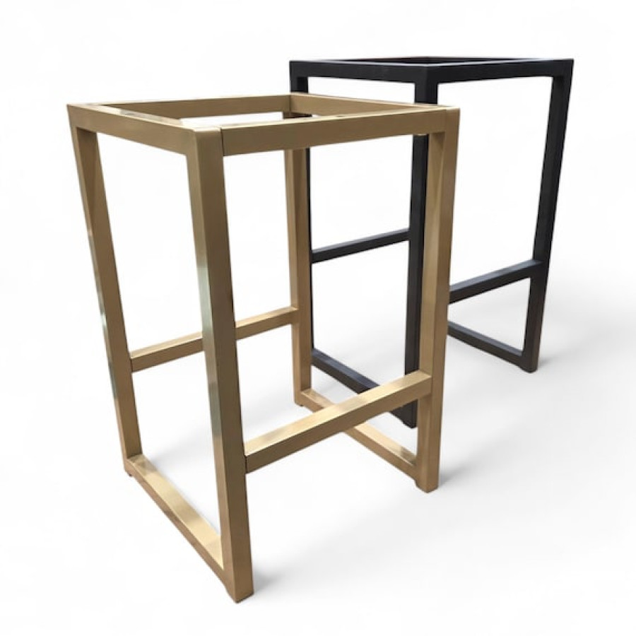 Steel Bar Stool Frame | Matte Black & Gold, DIY Seating