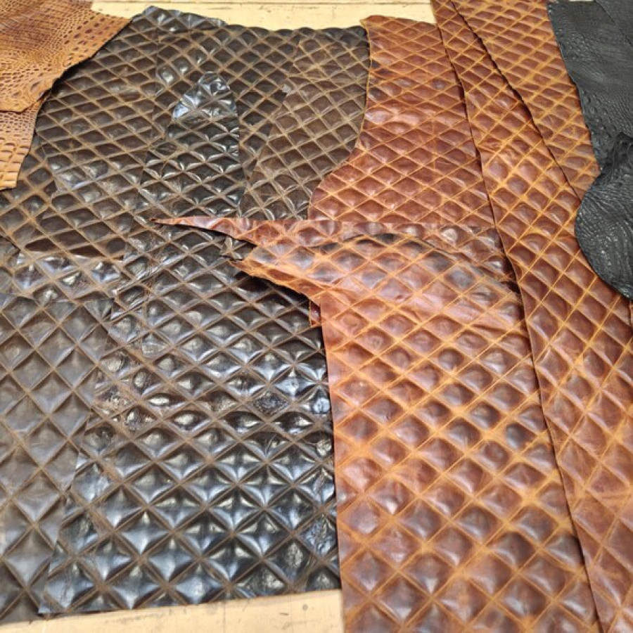 Genuine Embossed Leather Huge Craft Pack – 6 x Embossed Variations 4.4KG 4