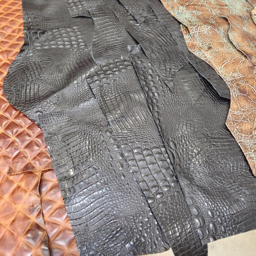 Genuine Embossed Leather Huge Craft Pack – 6 x Embossed Variations 4.4KG 9