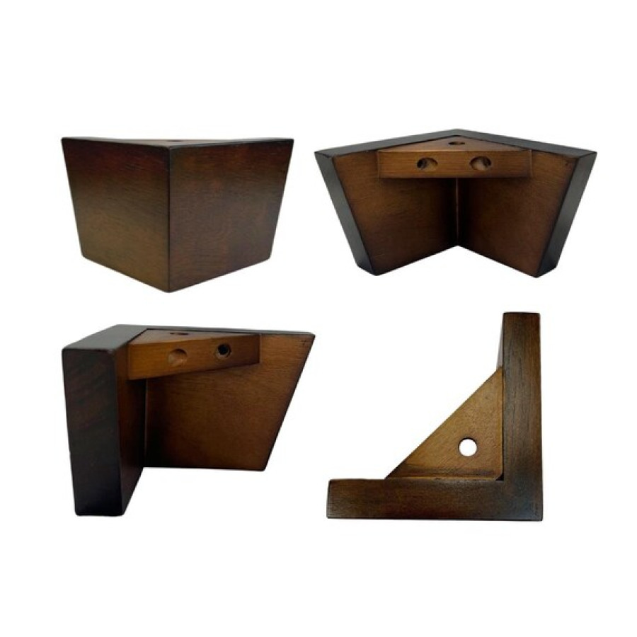 Set of 4 Chunky Square Wood Furniture Legs | Solid Wooden Sofa Feet 1