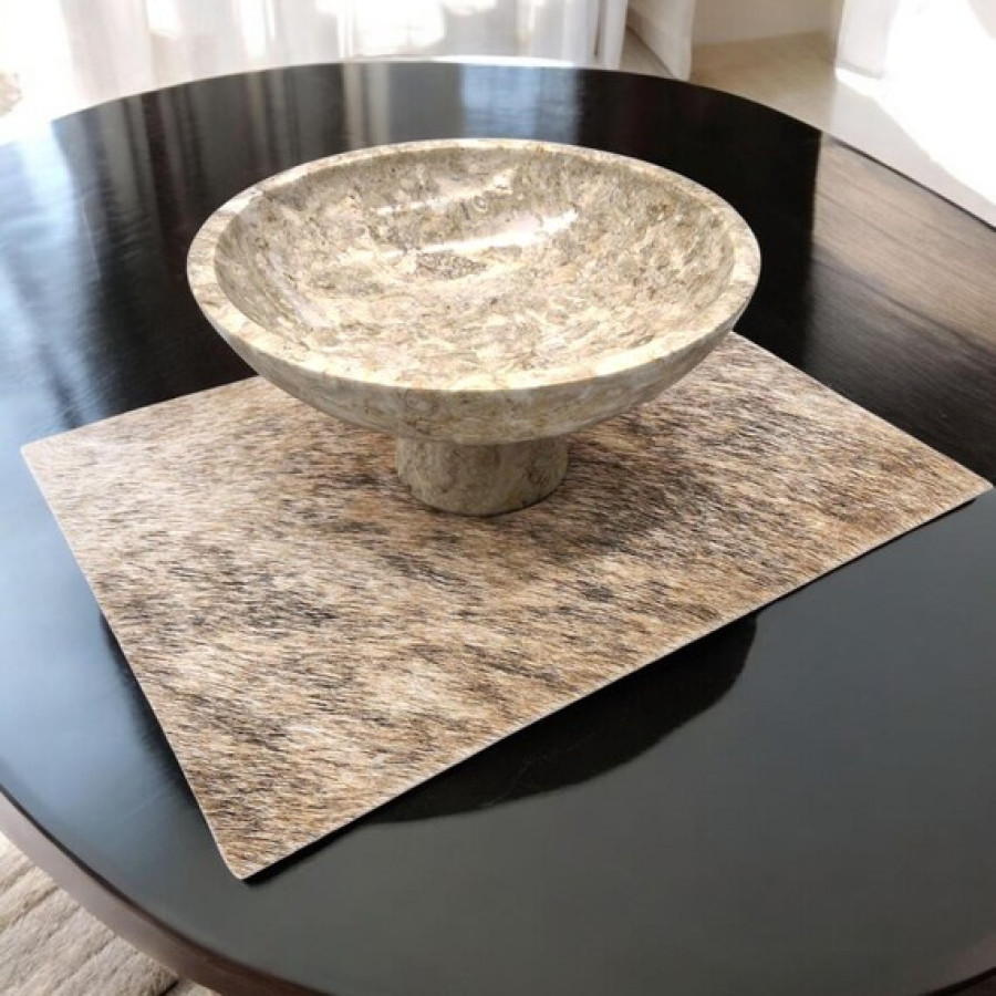 Genuine cowhide rectangular di-cut pieces - Can be used as placemat or decorative mat 0