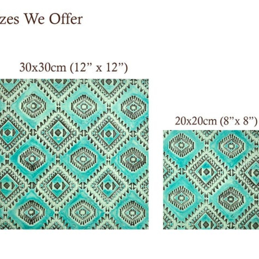 Turquoise embossed leather | Featuring Aztec Navajo Design 3