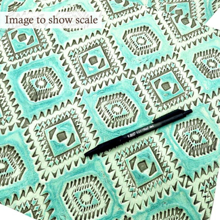 Turquoise embossed leather | Featuring Aztec Navajo Design 4
