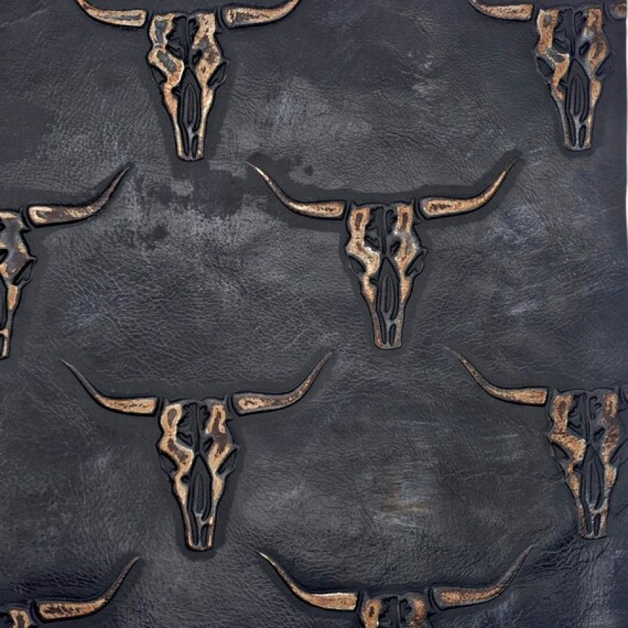 Black & copper embossed leather | Featuring Texas Longhorn Design 3