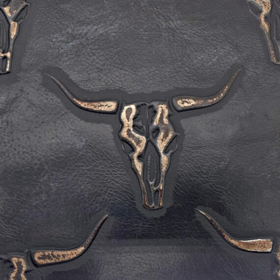Black & copper embossed leather | Featuring Texas Longhorn Design 4