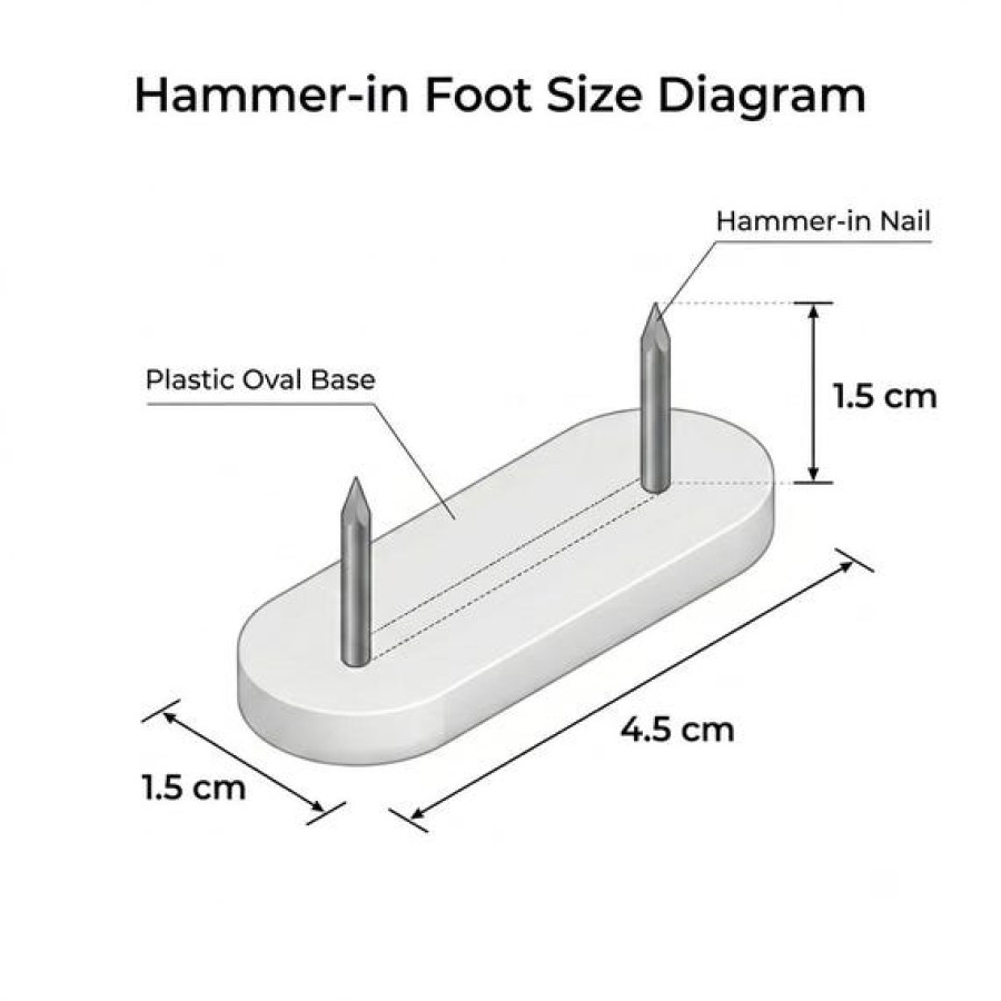 Dual Nail Hammer-in Furniture Feet Glides | Anti-Scratch Floor Protectors 4